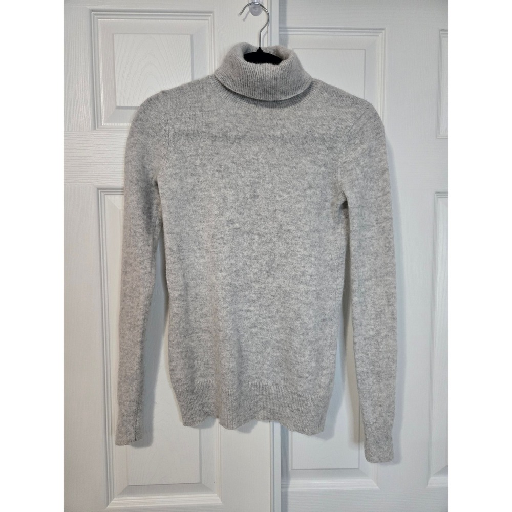 ATM Anthony Thomas Melillo 100% Recycled Cashmere Turtleneck Sweater Grey AW8396